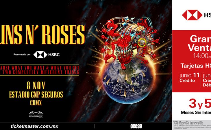Guns N’ Roses llega al Estadio GNP este 8 de noviembre