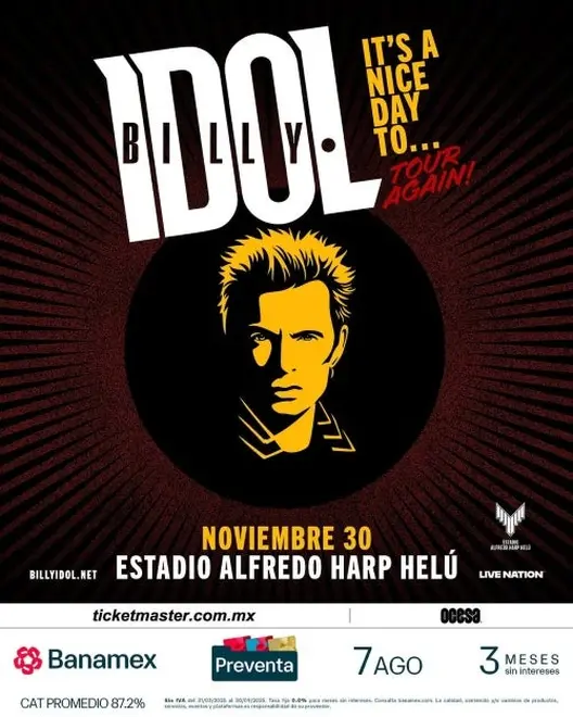 Billy Idol en Estadio Alfredo Harp Helú